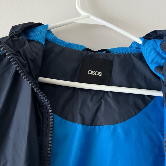Navy Blue ASOS jacket windbreaker - Picture 3 of 9